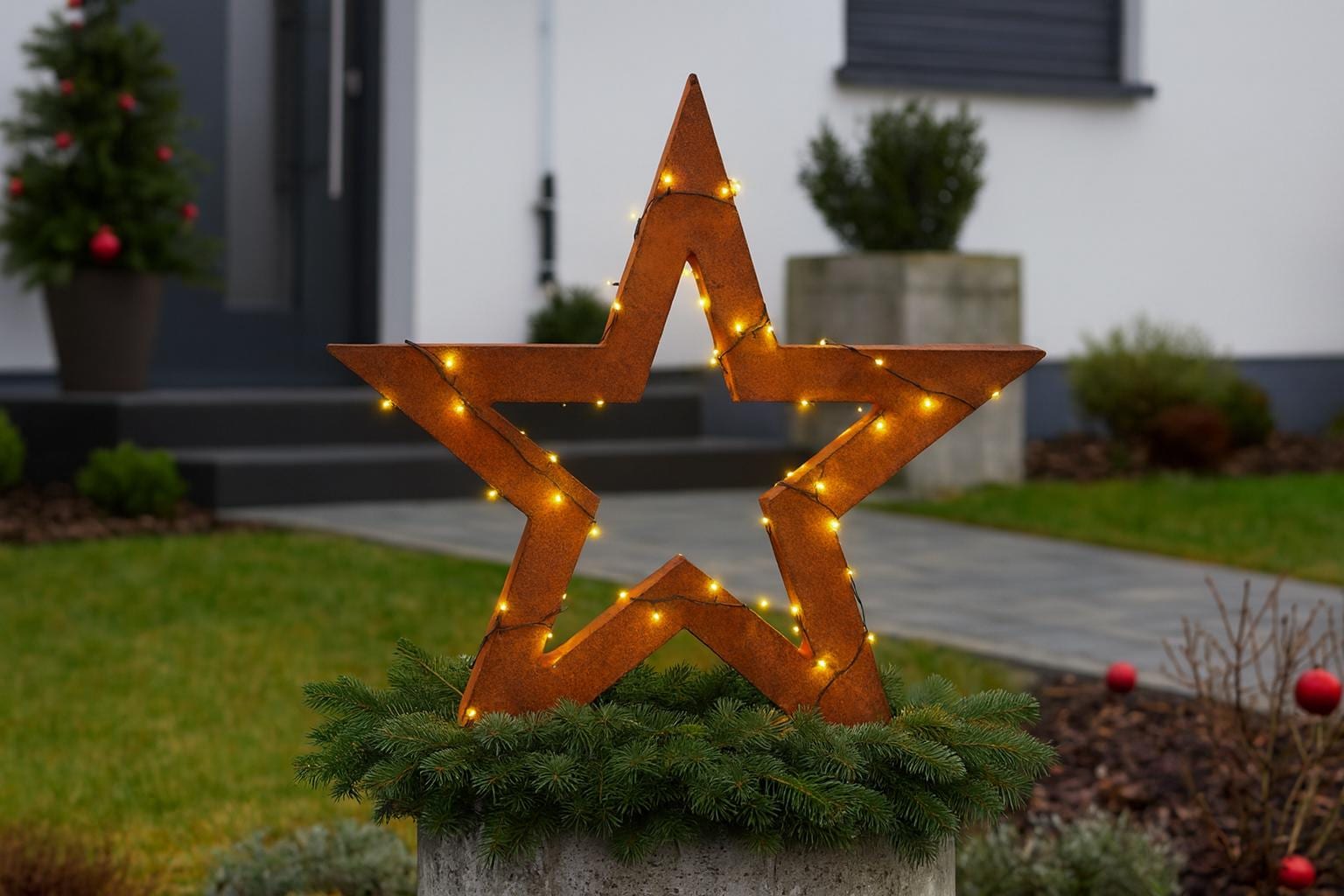 KRONLY Gartenstecker Sterne Rostoptik - Wetterfeste Deko Für Beet & Balkon