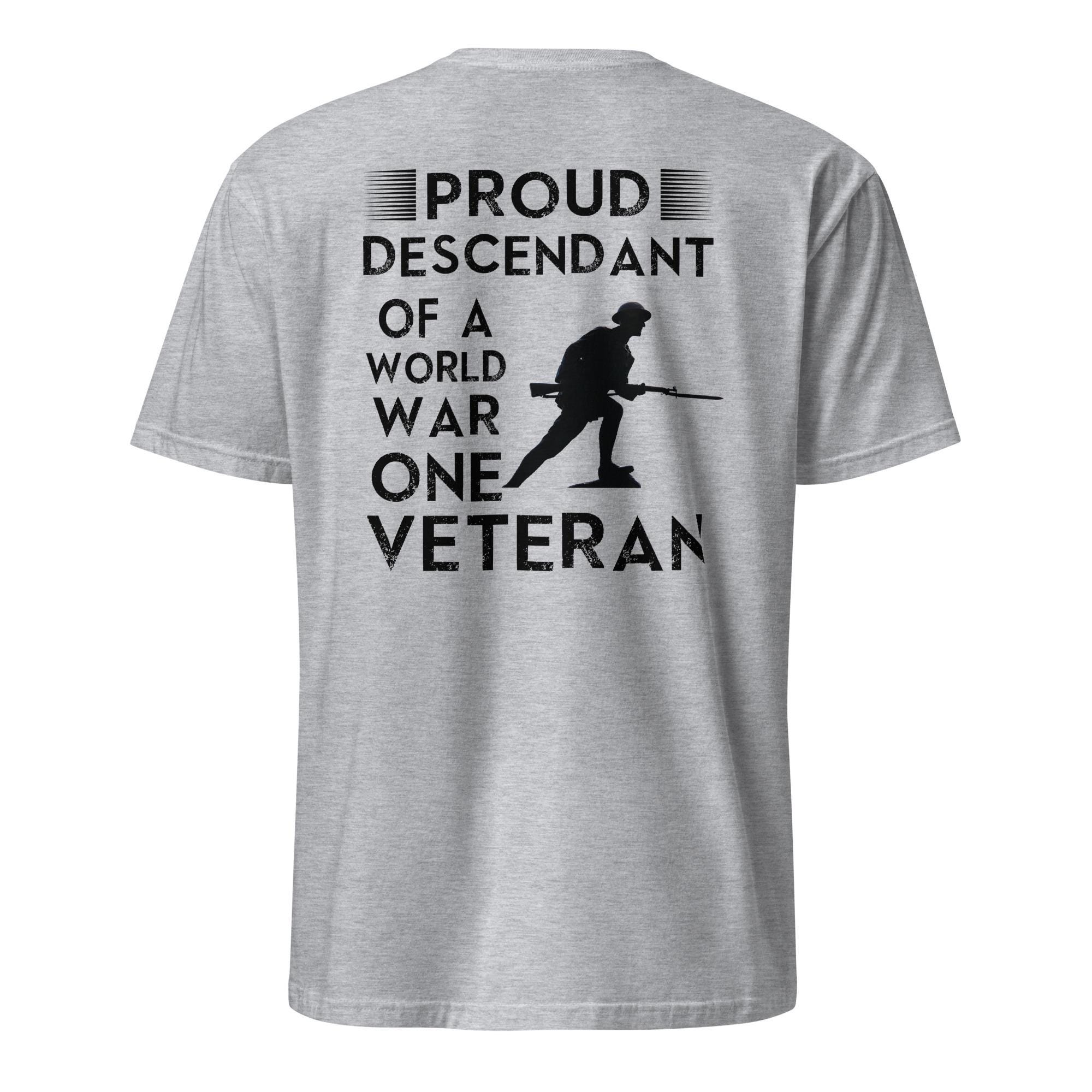 第一次世界大戦退役軍人の誇り高き子孫 半袖ユニセックスTシャツ 