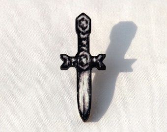 Gothic Brooch, Sword Pin, Dagger, Jewellery, Badge