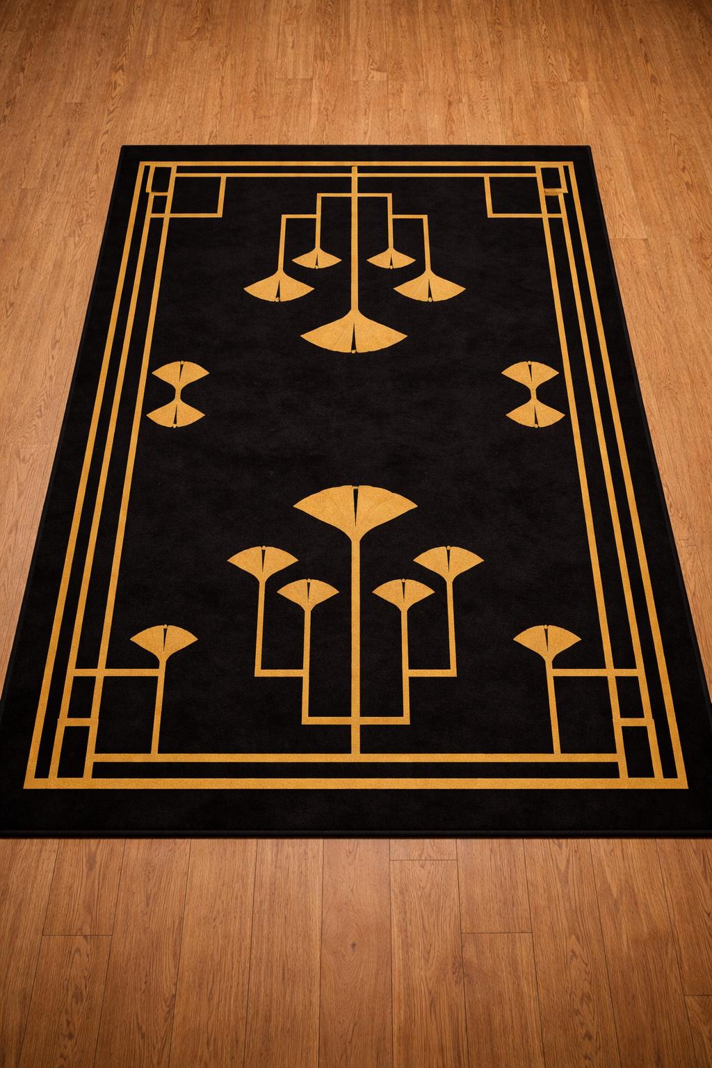 Goomba Tufted Rug Handmade Tufted Wool Rug, Modern Geometric Ginkgo Leaf Carpet - Etsy