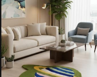 Hand-Tufted Wool Space Planet Rug: Kids Nursery Decor