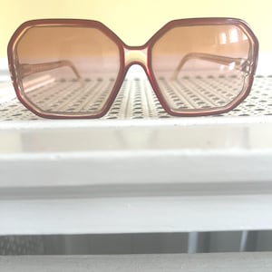 Vintage NINA RICCI  Sunglasses  Oversized Rose Colored  Made in France 1970s
