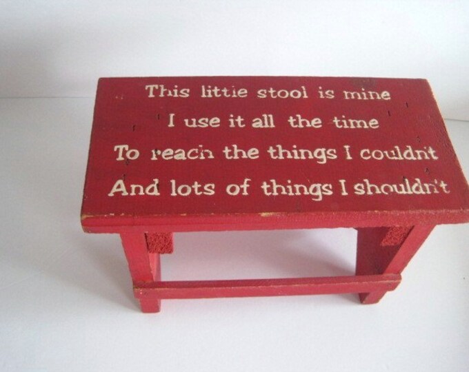 Vintage Child's Step Stool With Poem Etsy
