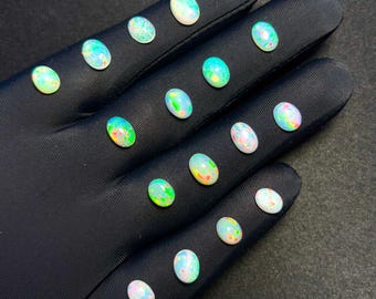 Natuurlijke Ethiopische witte opaal cabochon Kavel: AAA-kwaliteit sieraden maken opaal oktober geboortesteen