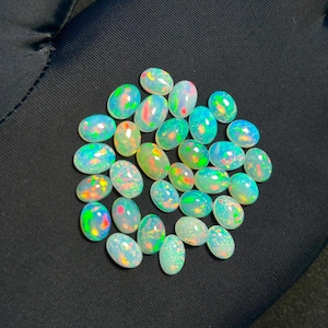 AAA+++ Top Quality Natural Ethiopian White Opal Cabochon Lot Welo Opal Making Jewelry