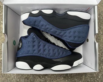 Custom Blue Sneakers - 13 Brave Style - Men's Retro Basketball Kicks - Hand-Finished Fashion Shoes