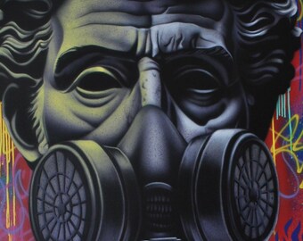 Pintura sobre  Lienzo /Obra Única  Original“MEMENTO MORÍ” Pintado a Mano (Certificado de Autenticidad)