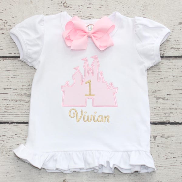 Monogrammed Princess Castle Birthday Shirt: First Birthday Outfit