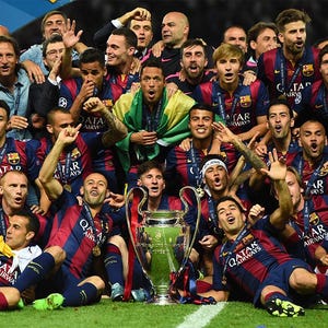 Barcelona 2014–15 Champions League Poster – Messi Neymar Suarez Treble Winners Art Print 20x30