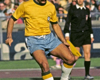Rivellino Poster – Brazil Football Legend | Classic Soccer Wall Art | 20x30 Vintage Brazil Print