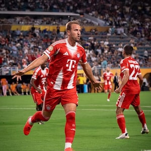 Harry Kane FC Bayern Munich Poster – England Captain Soccer Wall Art, Striker Print, Bundesliga Football Decor
