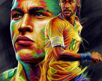 Poster Neymar Jr Brésil – Affiche Foot Brazil Étoile Footballeur Chambre Décoration