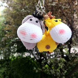 Handmade Amigurumi Donkey or Giraffe,Bag Pendant, Amigurumi  Gift, Tiny Stuffed Animal Gifts