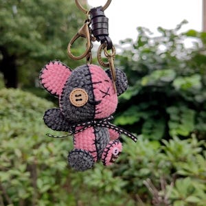 Cute Crochet Bear Keychain, Handmade Amigurumi Animal gift, Tiny Stuffed Animal Gifts, Friend Gift, Crochet Keychain