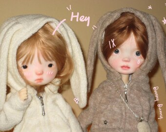 Handmade Fleece Bunny Hoodie & Sweatpants Set – Blythe/Azone Doll Outfit