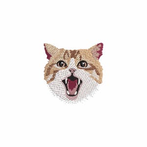 Mini realistic Cat face embroidery design, machine embroidery designs, embroidery pattern, embroidery files, Funny animals embroidery design
