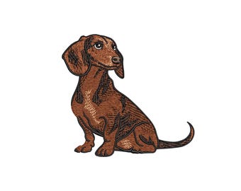 Dachshund embroidery design, Dog embroidery file, Sausage dog embroidery, Pet embroidery pattern, Cute puppy machine embroidery designs