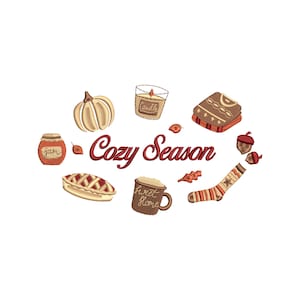 Fall embroidery designs, machine embroidery designs, embroidery files, embroidery pattern, trendy embroidery designs, Cozy season