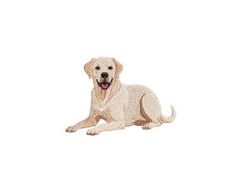 Yellow Lab Embroidery Design, Labrador Retriever Dog Machine Embroidery File