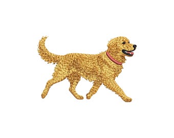 Golden Retriever embroidery design, realistic dog machine embroidery file, pet lover gift, animal embroidery pattern, dog breed stitch art