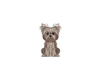 Mini Yorkshire Terrier embroidery design, Dog machine embroidery designs, Dog embroidery designs, Dog embroidery files, embroidery pattern