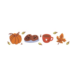 Fall embroidery designs, machine embroidery designs, embroidery files, pumpkin spice embroidery, coffee embroidery, Autumn cozy embroidery