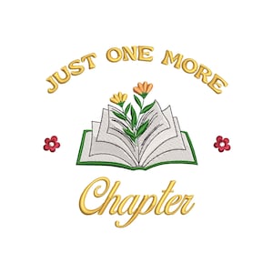 One more Chapter book embroidery design, machine embroidery designs, Reading embroidery files, embroidery pattern, book lover, book club