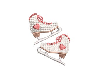Small ice skates embroidery design, Figure skating embroidery pattern, embroidery files, machine embroidery designs, winter sports