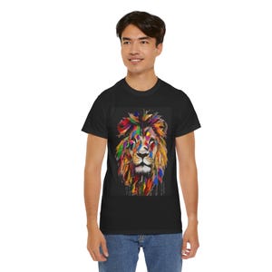 Vibrant Lion Graphic Tee: Unisex Heavy Cotton Festival Shirt