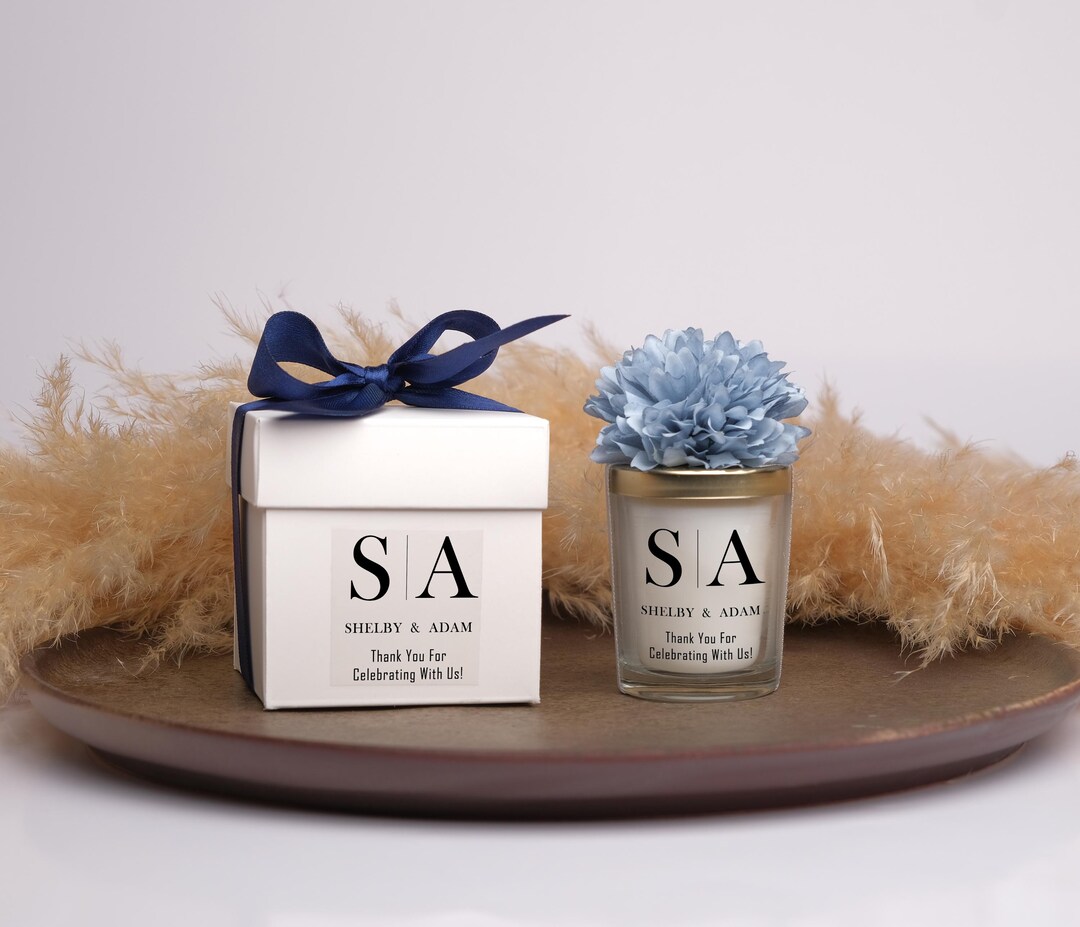 Personalized Luxury Wedding Candle Favors for Guests, Bridal Shower ...