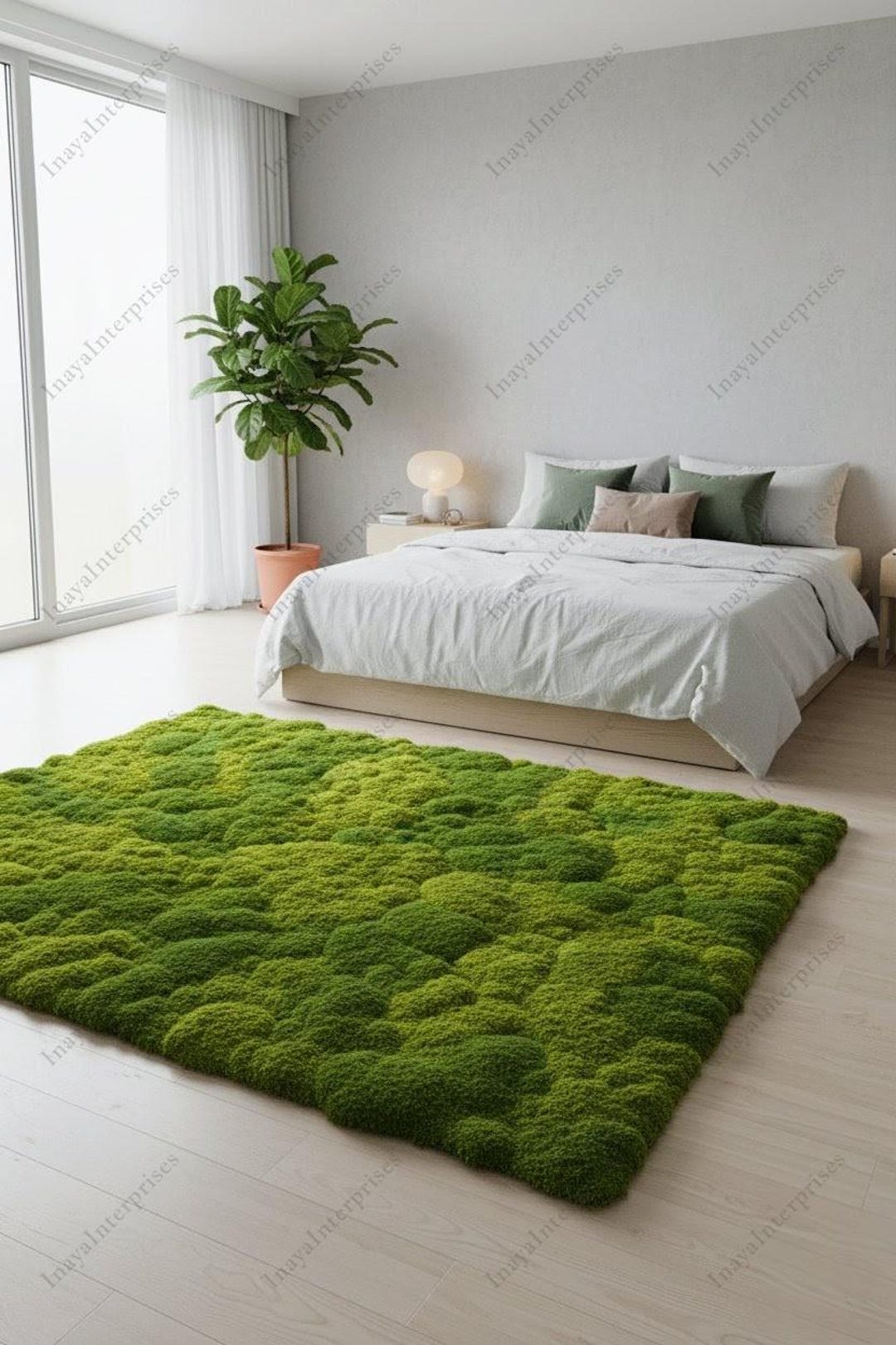 3D Moss Tufted Wool Rug | Handmade-tufted Forest Floor Carpet | Nature ...