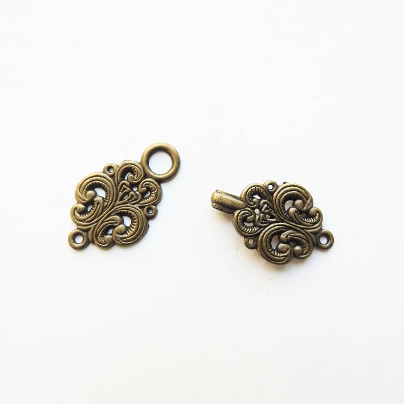 Norwegian Sweater Clasps Brass / Antiqued Gold Color / Sew on Etsy
