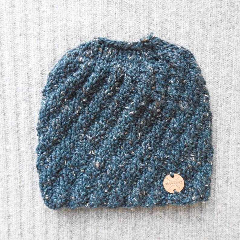 Messy Bun Beanie YOU CHOOSE COLOR Top Knot Adventure Beanie Toque Unisex Wool Ponytail Hat Hand Knit Gift for Women by WormeWoole
