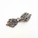 Norwegian Sweater Clasps ONE SET Sew On / Antiqued Silver Pewter Color Clasp Hook and Eye Frog Closure Scandinavian Nordic, Lot No. 12 