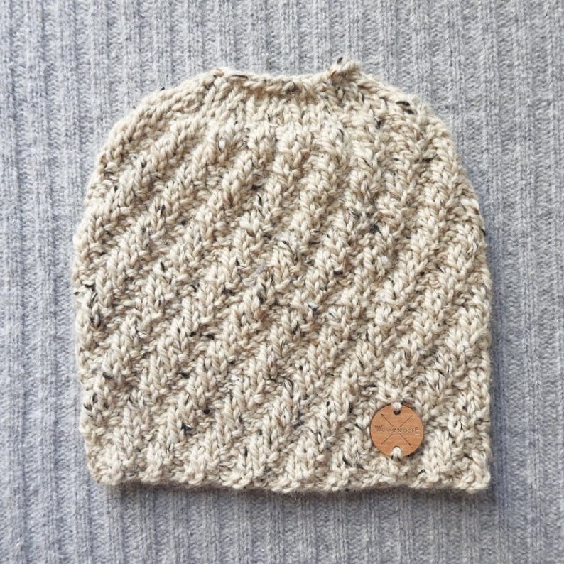 Messy Bun Beanie YOU CHOOSE COLOR Top Knot Adventure Beanie Toque Unisex Wool Ponytail Hat Hand Knit Gift for Women by WormeWoole