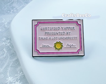 Certified Yapper Badge Pin - Humor Motivational Enamel Badge  -Inspirational Fun Pins Cute Enamel Pin Brooch - Gift Idea