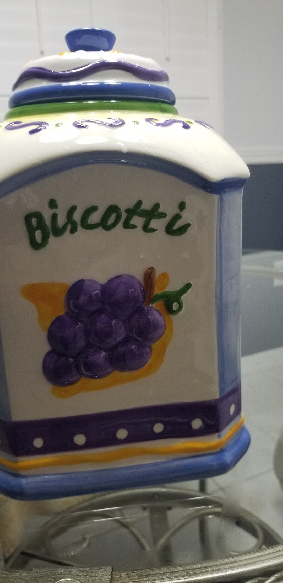 Vintage Biscotti Cookie Jar Etsy