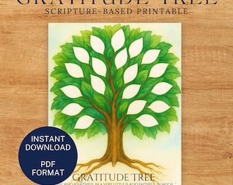 Gratitude Tree Printable – Luke 16:10 Scripture Worksheet | Christian Reflection Page for Faith, Thankfulness & Daily Spiritual Practice