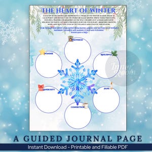 Devotional Journal Printable – Heart of Winter | Faith-Based Worksheet | Christian Reflection Page for Faith and Prayer | Isaiah 55:10-11