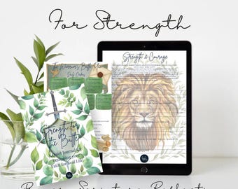 Christian Journal & Reset Pack – Strength for the Battle | Prayer, Reflection, Scripture Prompts, Printable PDF
