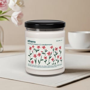 Athens City Scented Candle: Vegan, Eco-Friendly, Reusable Glass