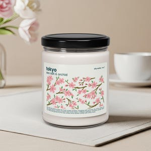 Tokyo Scented Candle – Eco-Friendly, Vegan, Reusable Glass – Japanese Decor, Travel Gift, Multiple Scents, Handmade