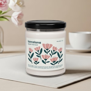 Barcelona Scented Candle – Eco-Friendly, Vegan, Reusable Glass – Spanish Home Decor, Travel Gift, Multiple Scents, Handmade