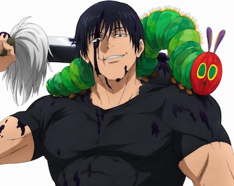 Very Hungry Caterpillar x Toji Anime Sticker – Waterproof Vinyl Decal