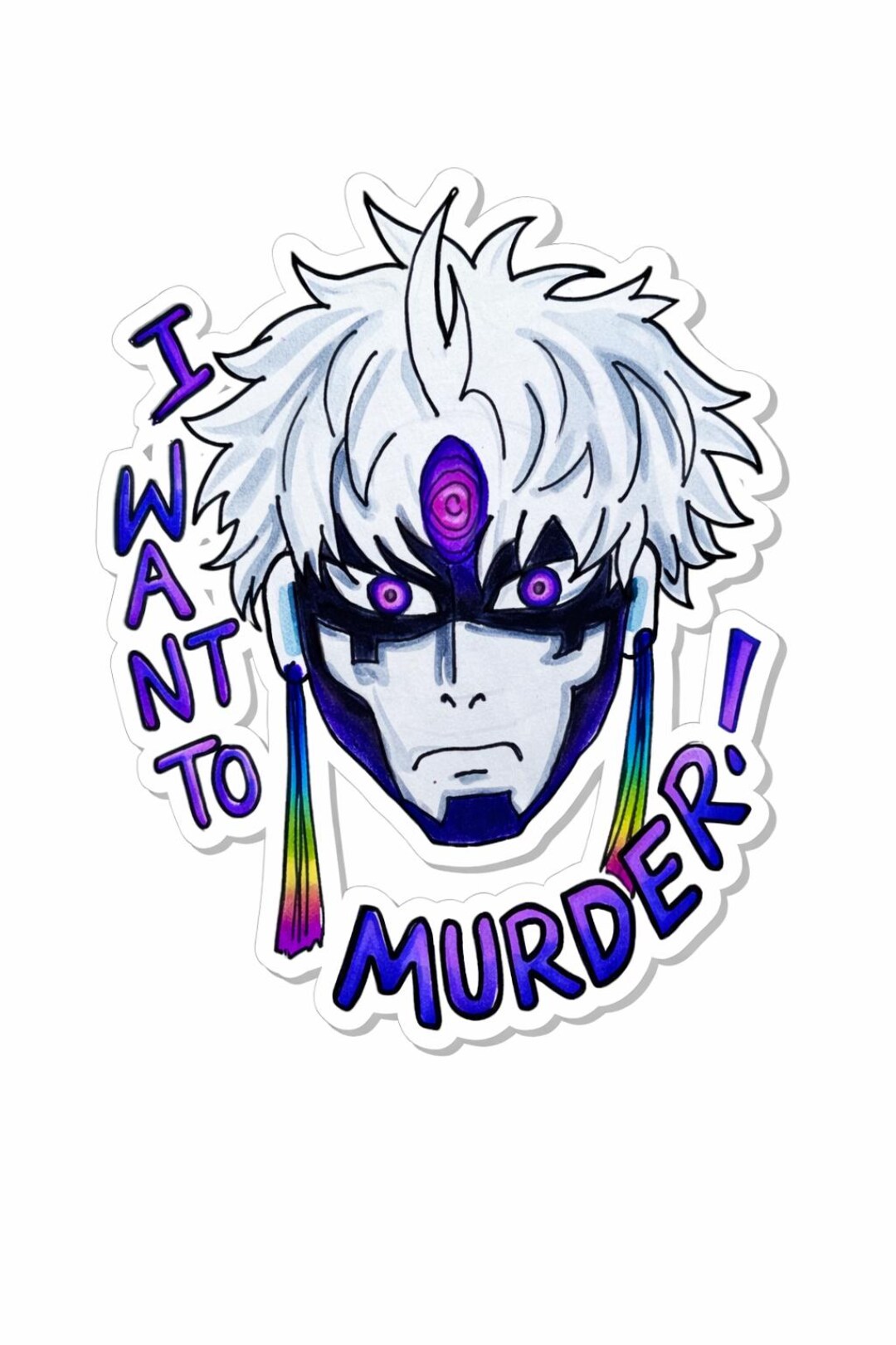 Evil Eye Sticker | Dark Anime Psychic Character, Hypnotic Eyes ...