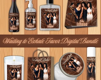 Waiting to Exhale Party Favor Bundle | Pajama Night Decor | Printable Party Favors | Instant Download