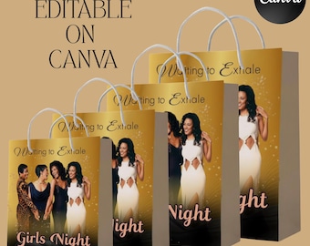 Waiting to Exhale Gift Bag Label: Editable Canva Templates