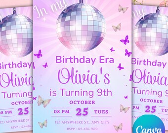 In My Birthday Era, Era Party, Taylor Birthday Invite, Taylor Birthday Decor, TS Birthday Party Invite, Editable Digital Printable