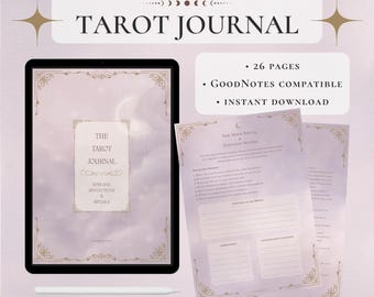 Diario dei tarocchi stampabile e digitale / Compatibile con GoodNotes, quaderno di lavoro sull'ombra, pianificatore di rituali lunari, iPad
