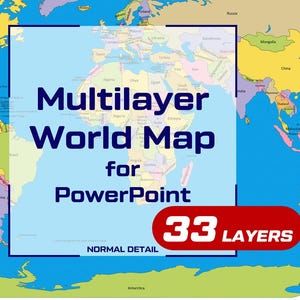 Multilayer World Map for PowerPoint. Normal detail. Select your language.